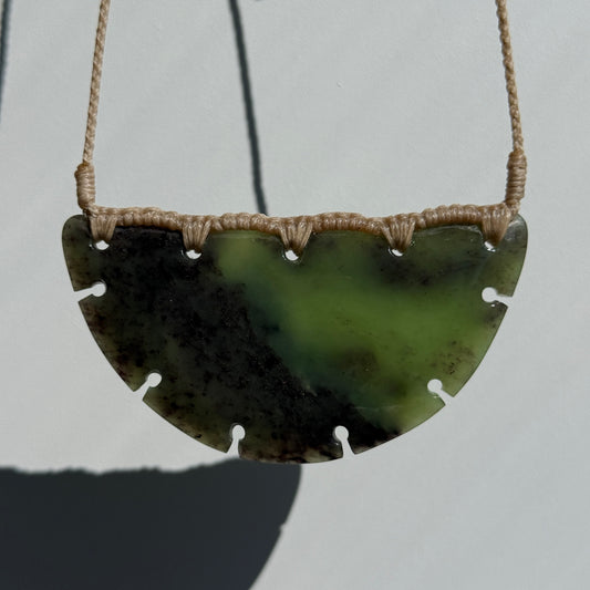 Breast Plate Pounamu Pendant - NZ Greenstone | Hapopo Īnanga Totoweka
