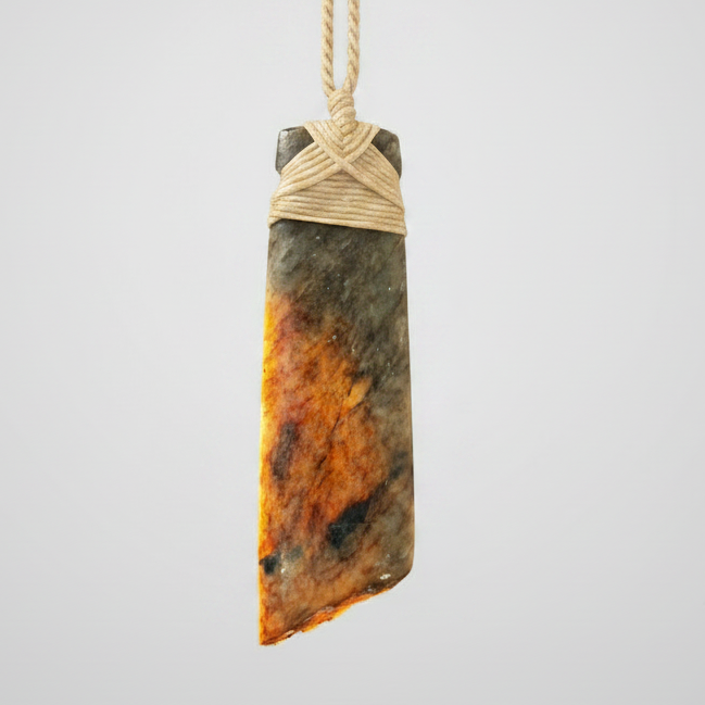 Toki / Adze Pounamu Pendant - NZ Greenstone | Kōkopu Totoweka